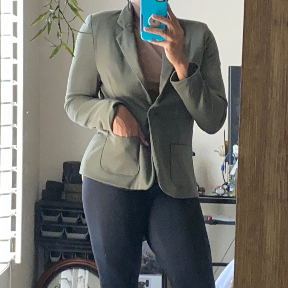 Green cotton on soft blazer